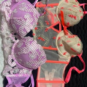 Purple and Cream Lingerie Set